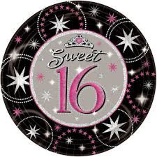 Picture of SWEET 16 PAPER PLATES 23cm - 8PK